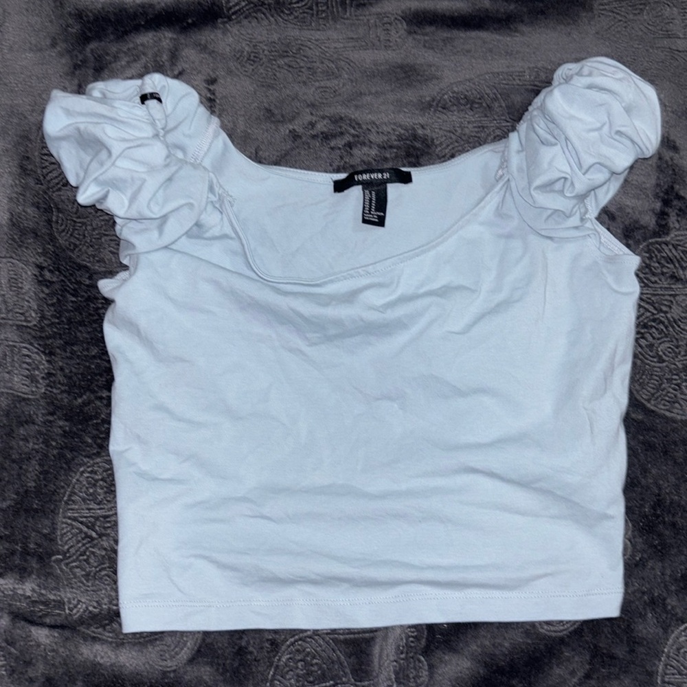 Light blue puff sleeve top